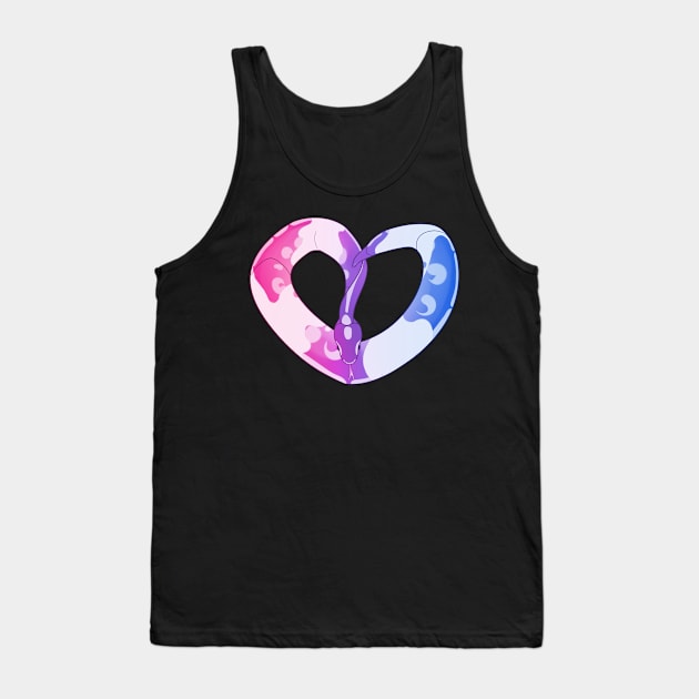 Ball Python Heart (Bi Pride Design) Tank Top by larkspurhearts